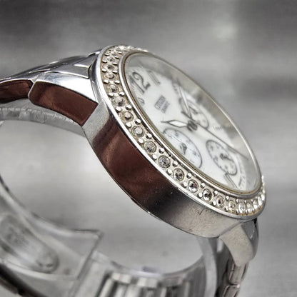 Citizen Watch Women 35mm MOP Dial Silver Tone Gemmed 6329-S081289 New Battery3