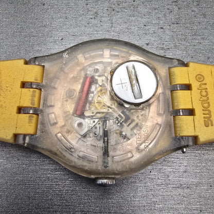 Swatch Golden Rebel Watch Men 41mm Gold Dial Gold Tone Round SUOZ119 New Battery10
