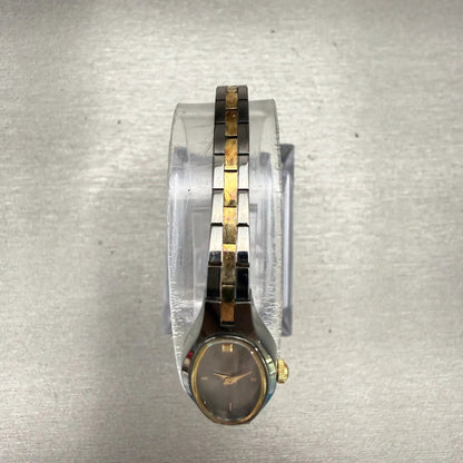 Seiko Watch Women 12mm Gray Dial Two Tone Oval 1E20-5719 Vintage New Battery4