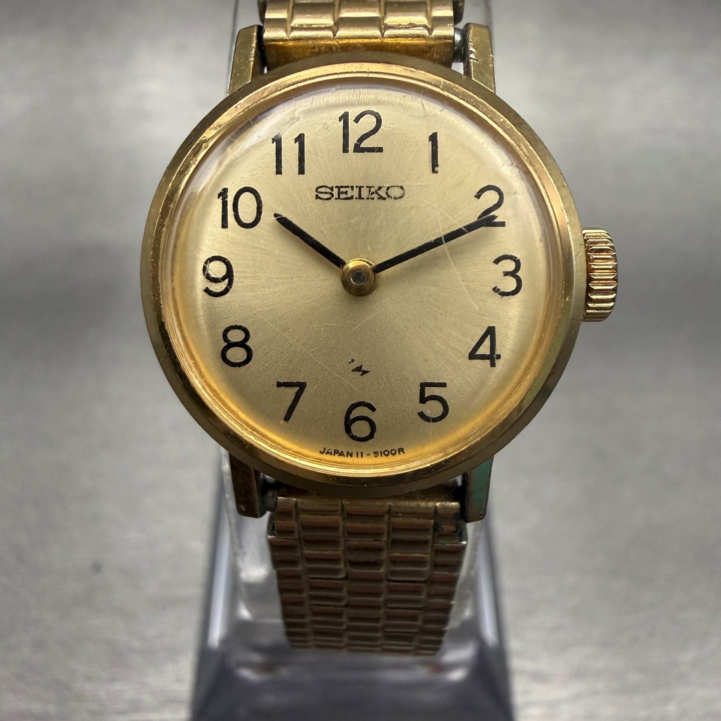 Seiko Watch Women 20mm Gold Dial Gold Tone Round 11-0039 Manual wind Works0