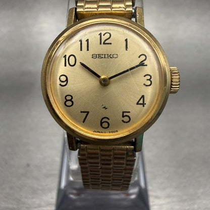 Seiko Watch Women 20mm Gold Dial Gold Tone Round 11-0039 Manual wind Works0