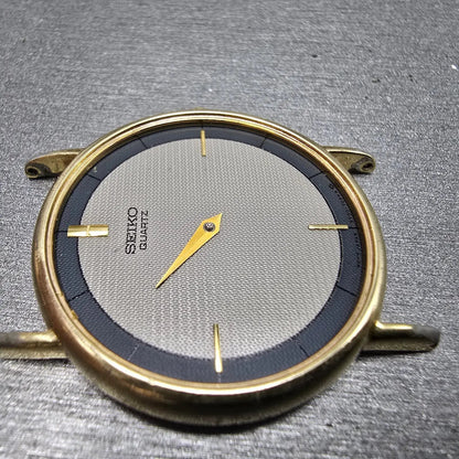 Seiko Watch Men 31mm Gray Dial Gold Tone Round 5Y30-7009 VTG PARTS4