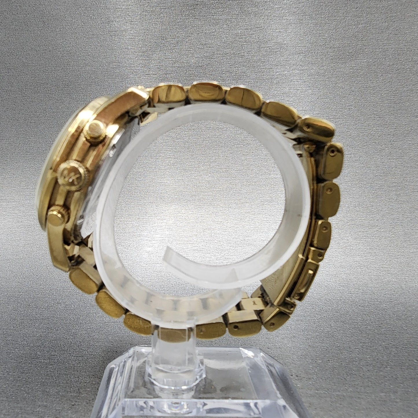 Michael Kors Runway Chronograph Watch Women 38mm Champagne Dial Gold Tone NewBat6