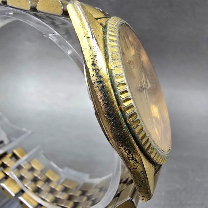 Seiko SQ President Watch Men 36mm Gold Dial Gold Daydate 5Y23-8A60 Round PARTS B4