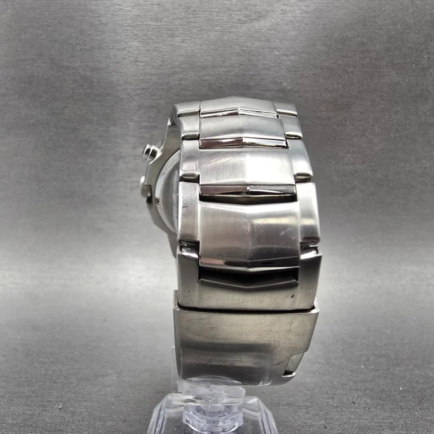 Fossil Big Tic Watch Men 44mm Red Dial Silver Tone Round BG-2151 New Battery8