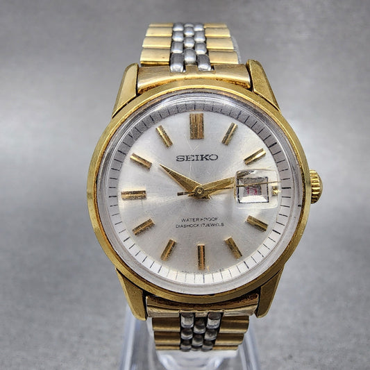 Seiko Watch Women 27mm Silver Dial Two Tone Manual 2107-0050 Runs