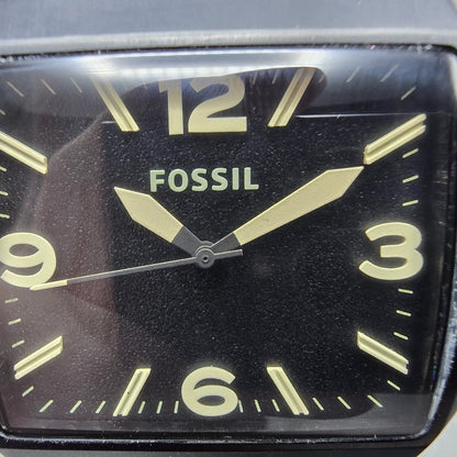 Fossil Watch Men 44mm Black Dial Black Tone Rectangle JR1386 New Battery1