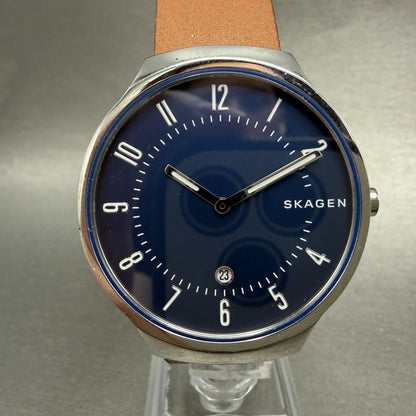 Skagen Grenen Watch Men 38mm Blue Dial Silver Tone Round SKW6457 New battery0