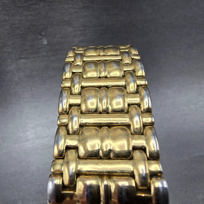 Jules Jurgenson Tank Watch Men 24mm Champagne Dial Gold Tone Rectangle New Batt4