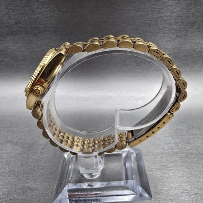 Citizen CQ Watch Women 25mm MOP Dial Gold Daydate 1002-R15101 New Battery JT6