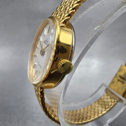 Jules Jurgenson Watch Women 17mm Champagne Dial Gold Tone Mesh Band New Battery2