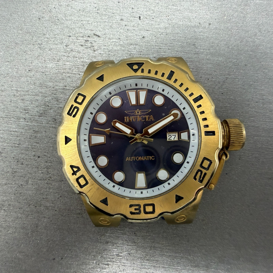 Invicta Pro Diver Exclusive Automatic Watch Men 51mm Blue Dial Gold 23505 PARTS0