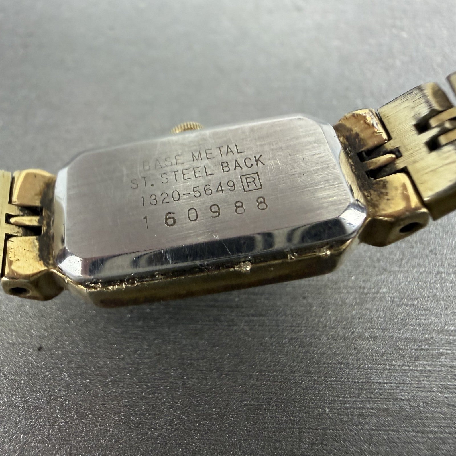 Seiko Tank Watch Women 13mm Black Dial Gold Tone Rectangle 13205649 New Battery9