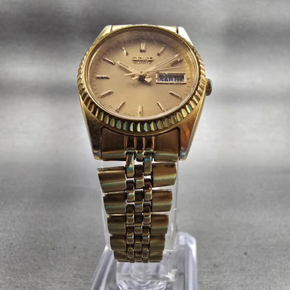 Seiko Watch Women 24mm Gold Dial Gold Tone Daydate Round 7N83-0041 New Battery5