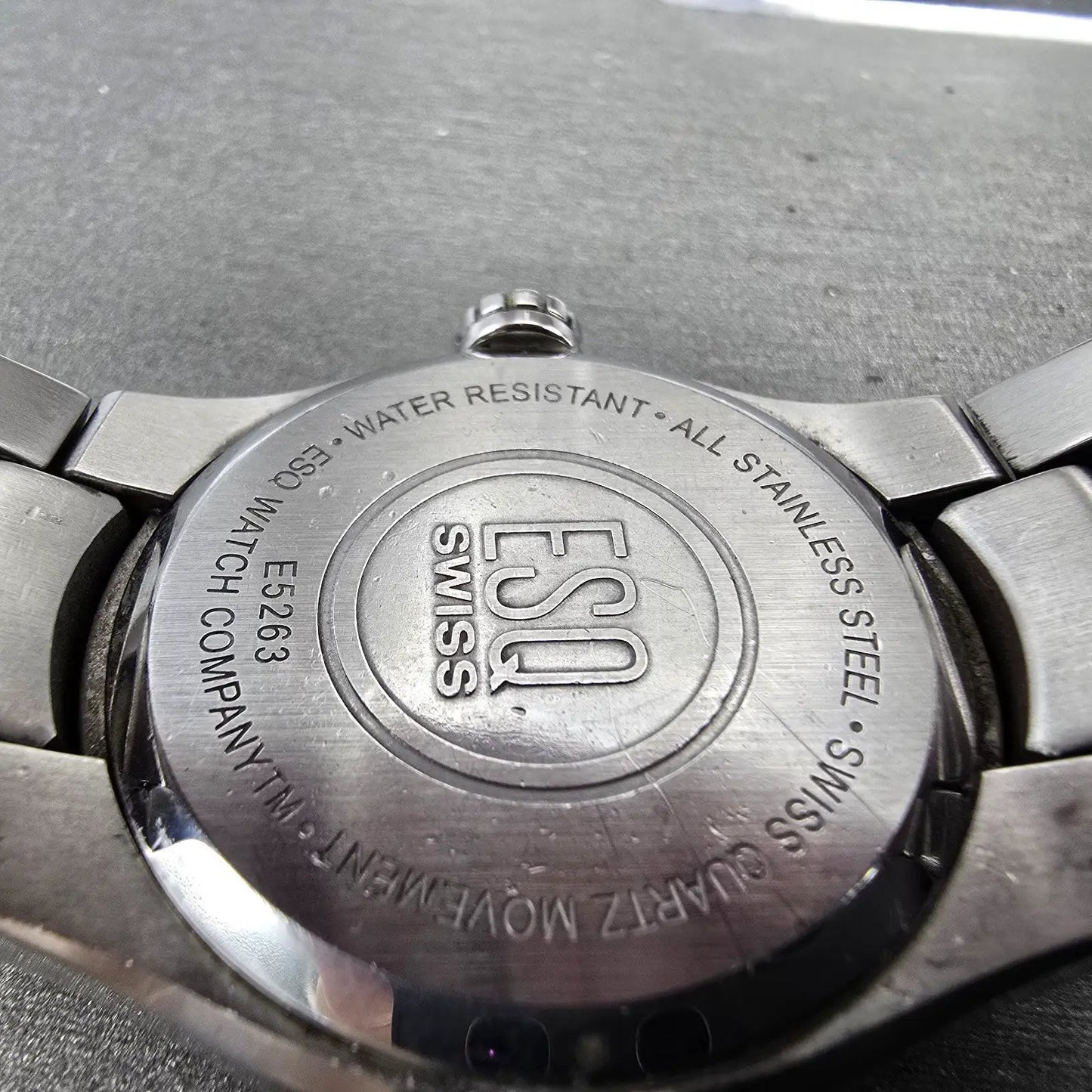 ESQ Watch Men 36mm Silver Dial Two Tone Date Round E5263 PARTS Swiss Bracelet10