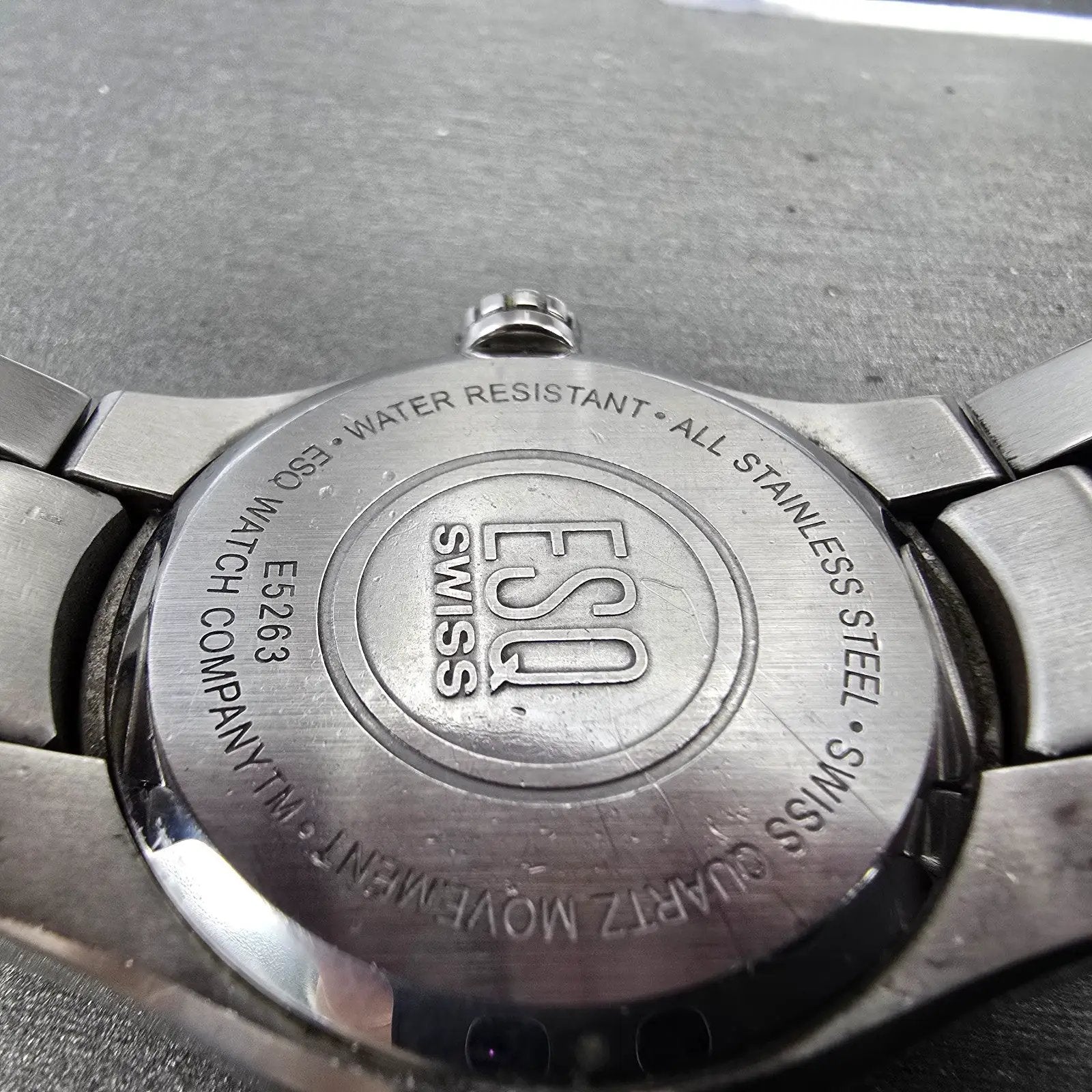 ESQ Watch Men 36mm Silver Dial Two Tone Date Round E5263 PARTS Swiss Bracelet10