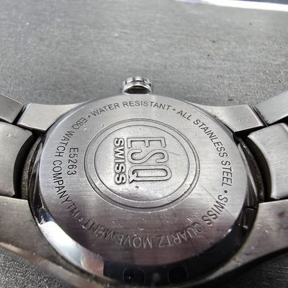 ESQ Watch Men 36mm Silver Dial Two Tone Date Round E5263 PARTS Swiss Bracelet10