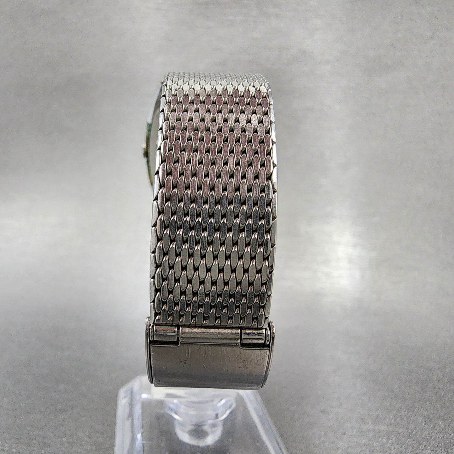 Seiko Tank Watch Men 29mm Silver Dial Silver Tone Rectangle 435200 PARTS8
