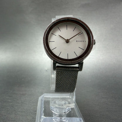 Skagen HALD Watch Women 26mm Silver Dial Silver Tone Round Mesh Band New Battery5