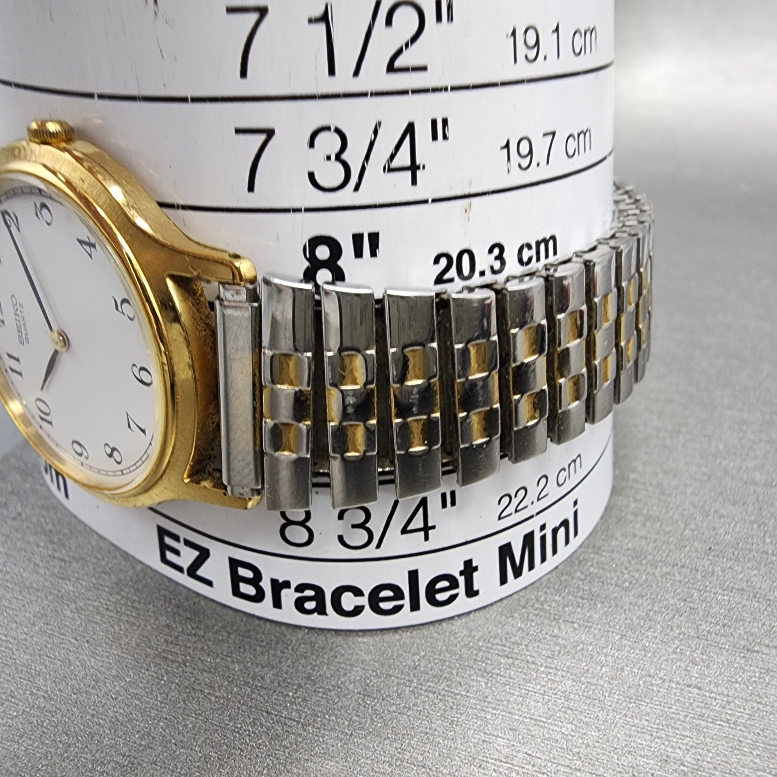 Seiko Watch Men 35mm White Dial Two Tone Round Bracelet V7008a10 PARTS11