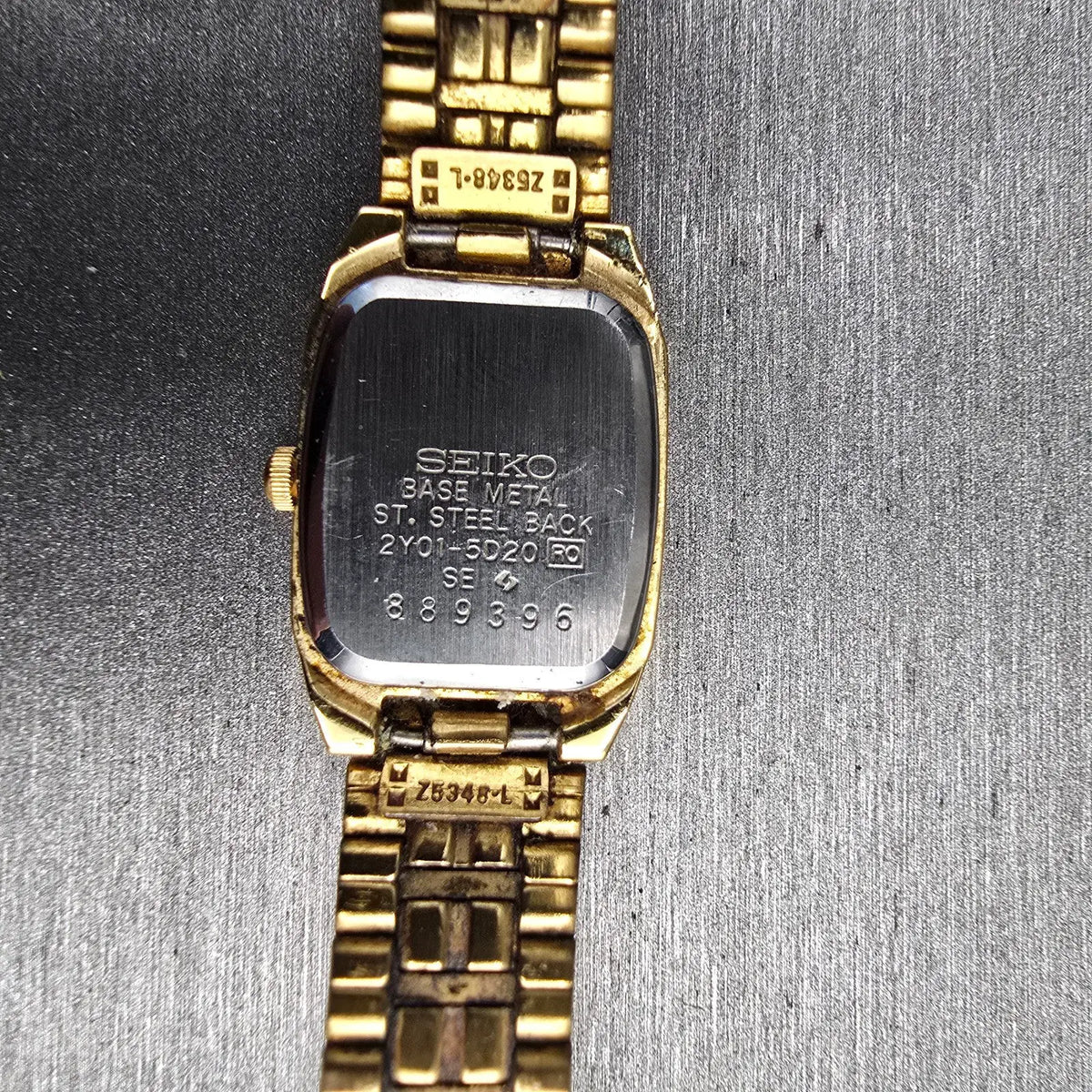 Seiko SX Tank Watch Women 17mm White Dial Gold Rectangle 2Y01-5D20 New Battery10