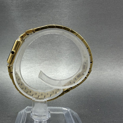 Seiko Lassale Tank Watch Women 13mm Blue Dial Gold Tone 2E206899 New Battery6