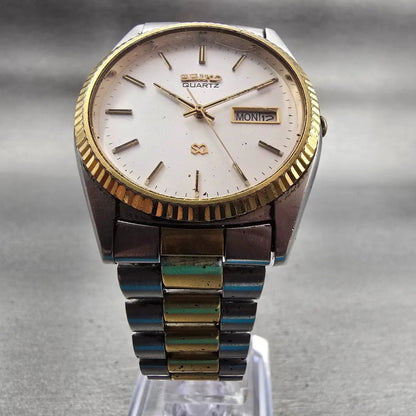 Seiko President Watch Men 35mm Silver Dial Two Tone Daydate 5H23-8020 New Batt5