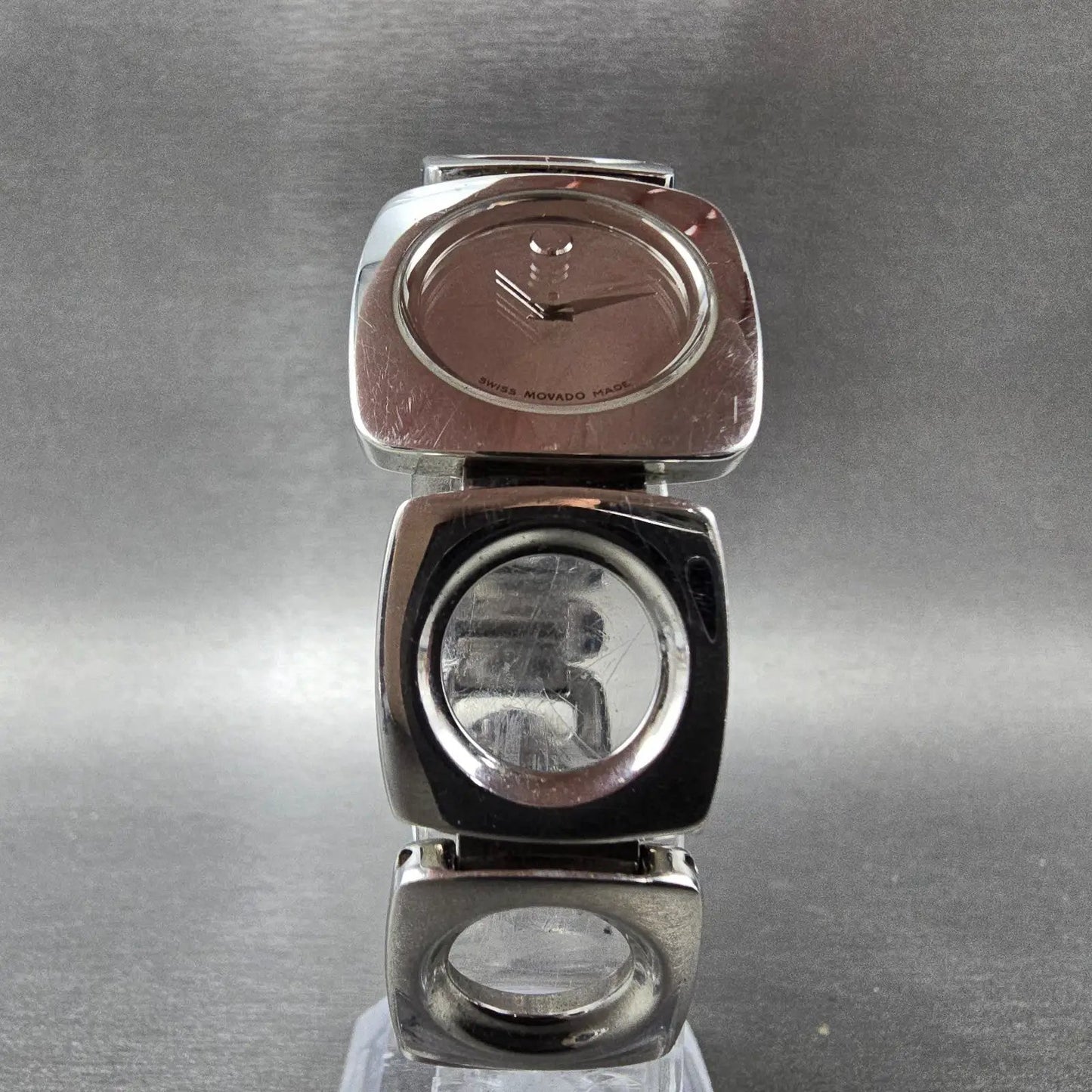 Movado Dolca Watch Women 24mm Silver Dial Silver Tone Square 84 A1 1310 New Batt5