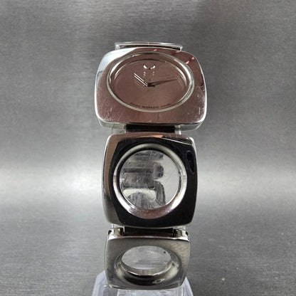 Movado Dolca Watch Women 24mm Silver Dial Silver Tone Square 84 A1 1310 New Batt5