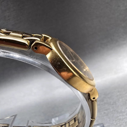 Seiko Watch Women 24mm Brown Dial Gold Tone Round 1N00-1E19 New Battery VTG JP23