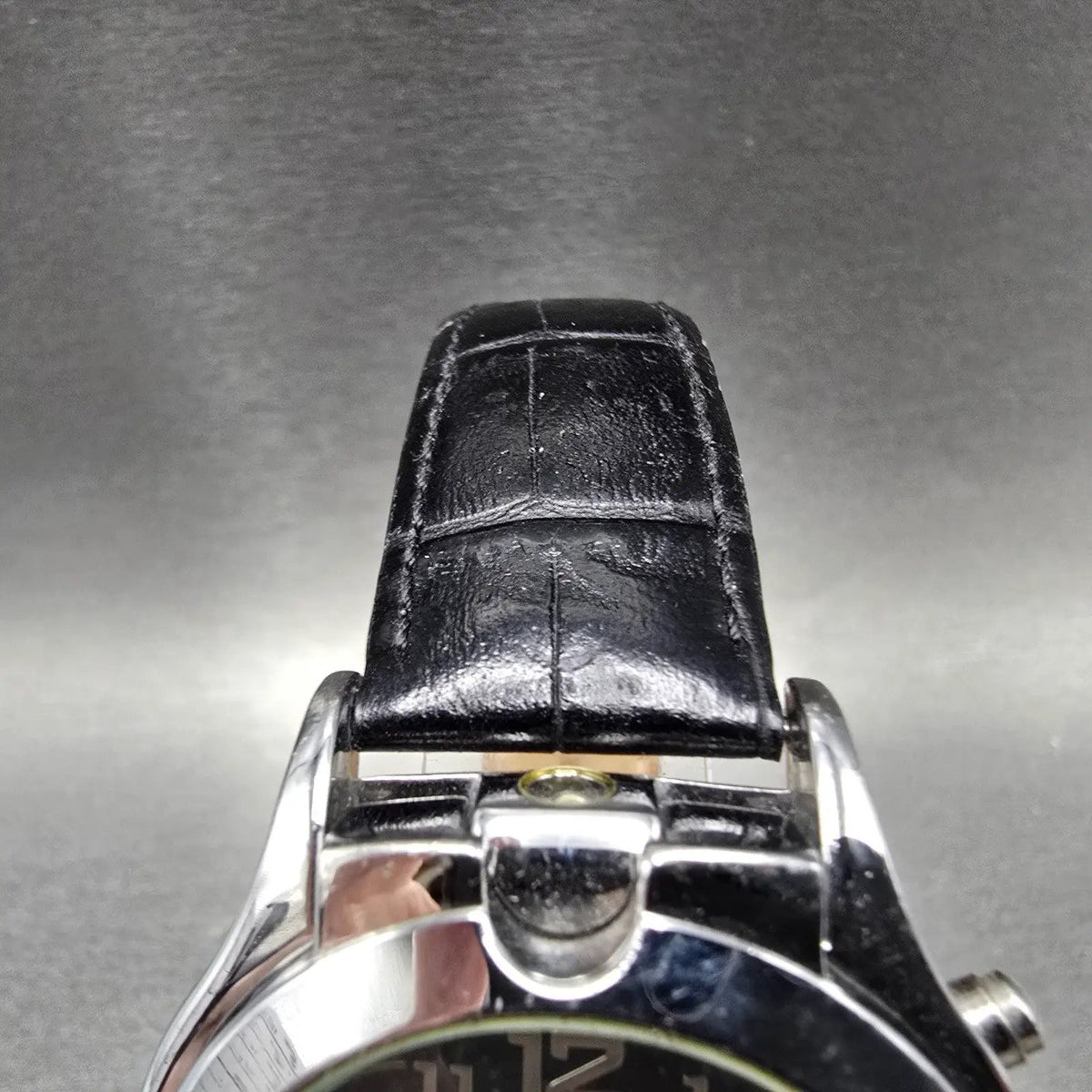 Ibeam Watch Men 40mm Black Dial Silver Date Round Flashlight New Battery4