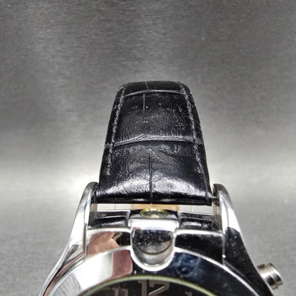 Ibeam Watch Men 40mm Black Dial Silver Date Round Flashlight New Battery4