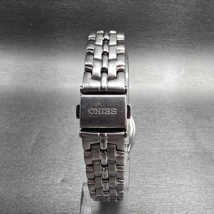 Seiko Watch Women 27mm MOP Dial Silver Tone Date Round 7N82-0FW0 New Battery7