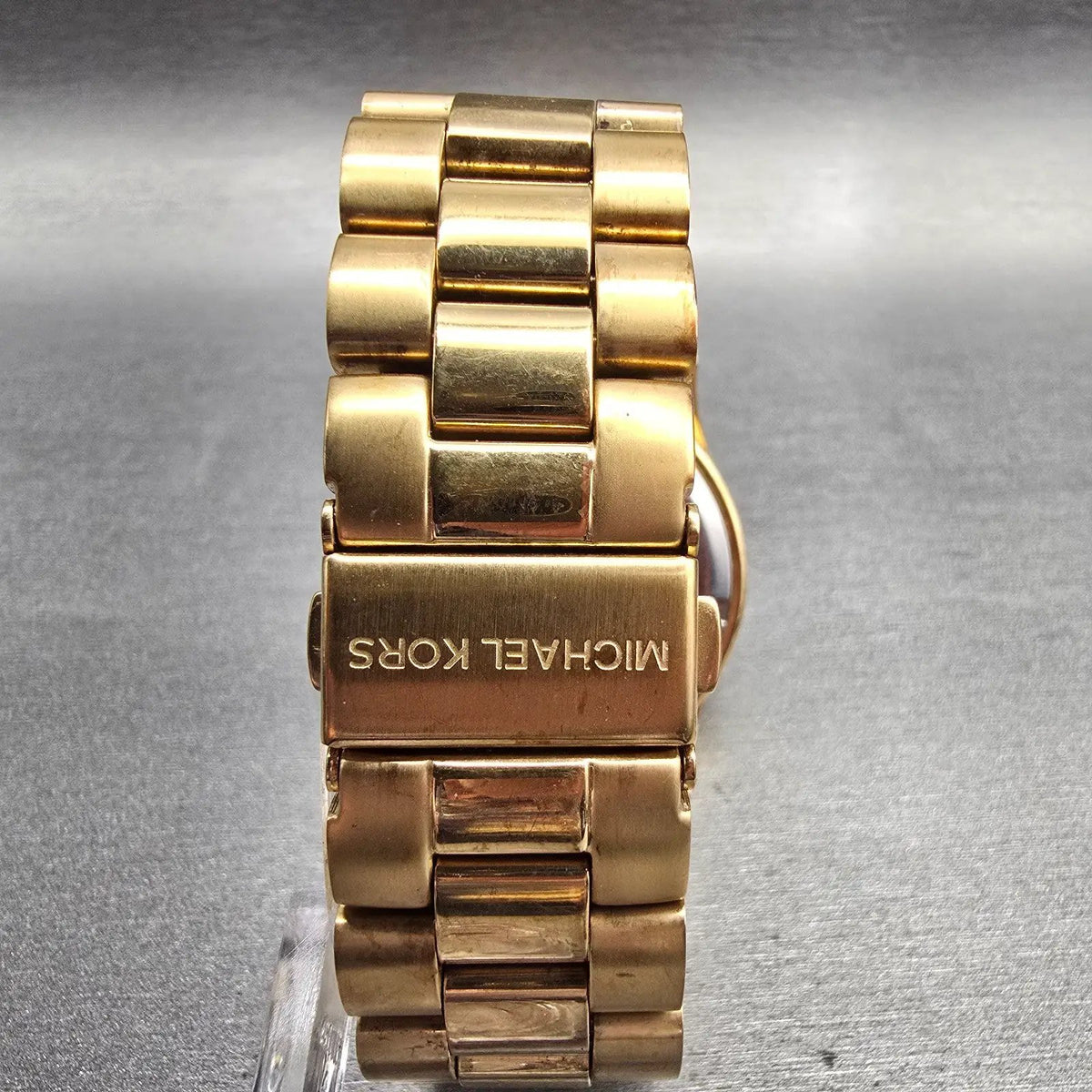 Michael Kors Runway Watch Women 37mm Gold Dial Gold Tone Chrono MK5055 New Batt37