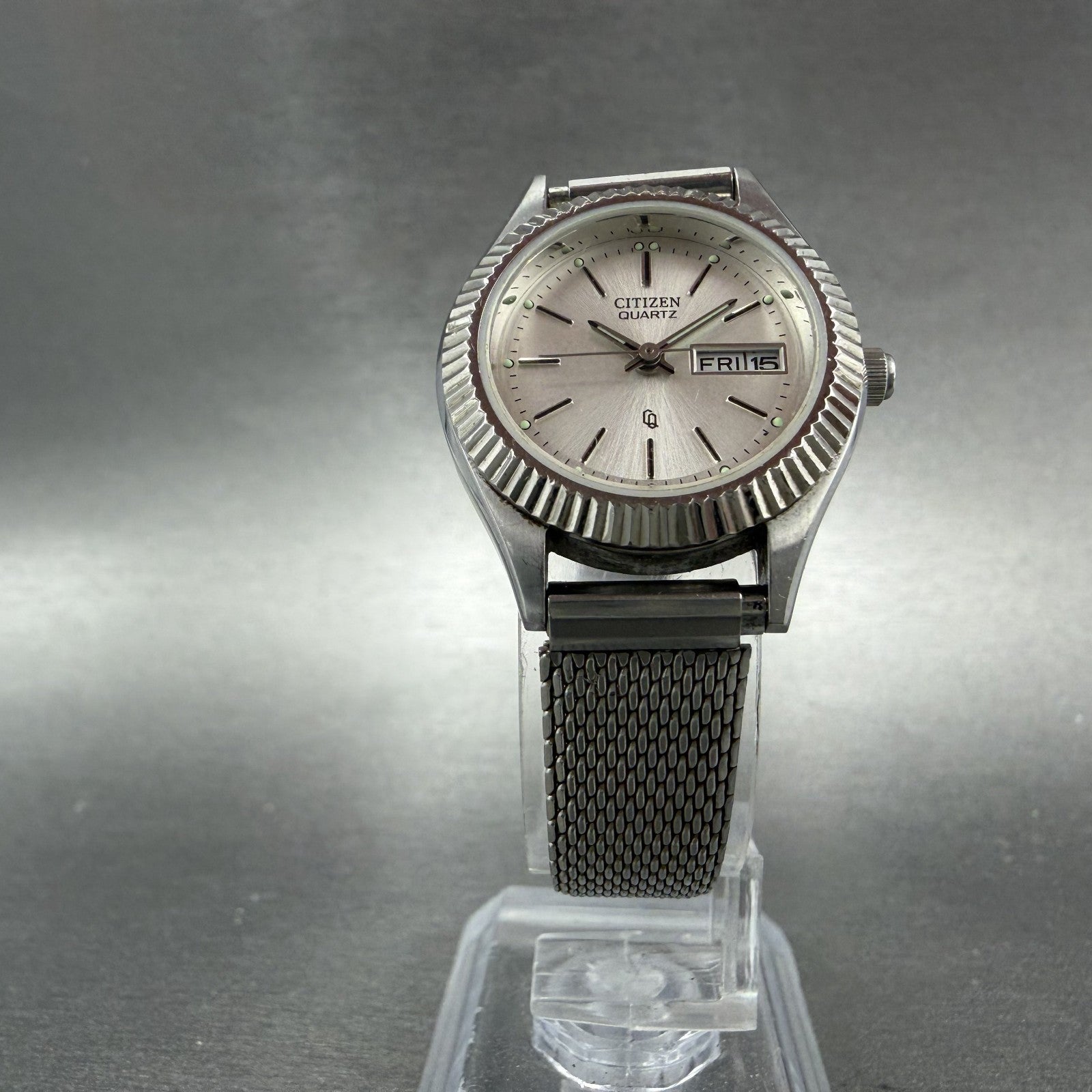 Citizen CQ Watch Women 26mm Silver Dial Silver Tone Daydate 6000-R07299 New Batt5