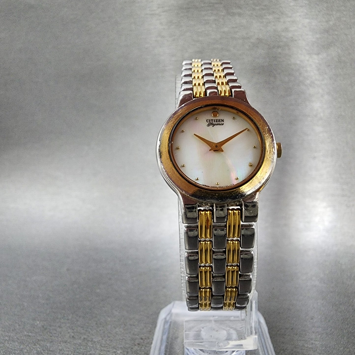 Citizen Elegance Watch Women 23mm MOP Dial Two Tone Round 3220325303 NewBattery5
