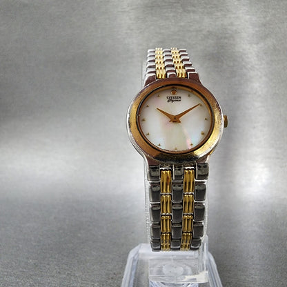 Citizen Elegance Watch Women 23mm MOP Dial Two Tone Round 3220325303 NewBattery5