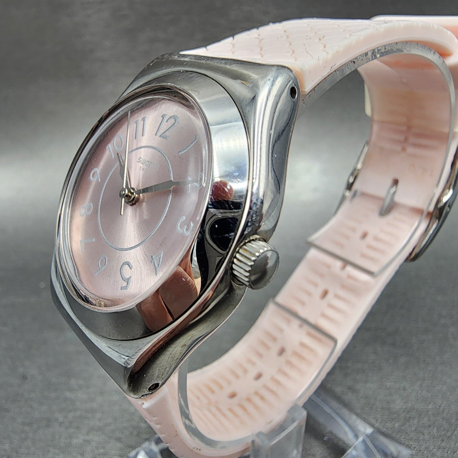 Swatch Irony COCO HO Watch Women 33mm Pink Dial Steel Round YLZ101 New Battery2
