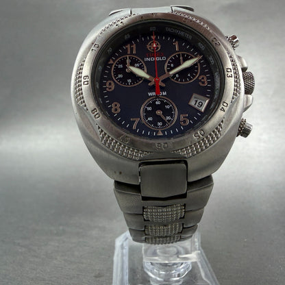 Timex Expedition Chronograph Watch 41mm Blue Dial Silver Tone Date Round New Bat5