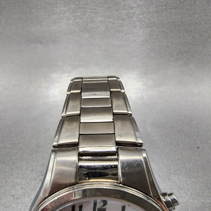 Seiko Solar Watch Men 38mm Silver Dial Titanium Atomic Date Round Runs 7B220AD05