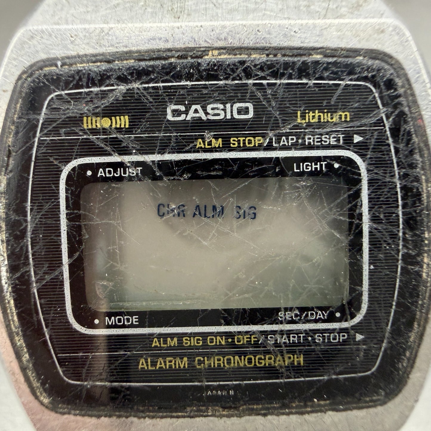 Casio A851 108 Watch Men 36mm Digital LCD Silver Tone Rectangle Vintage PARTS2