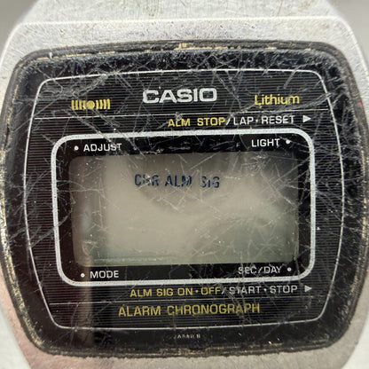 Casio A851 108 Watch Men 36mm Digital LCD Silver Tone Rectangle Vintage PARTS2