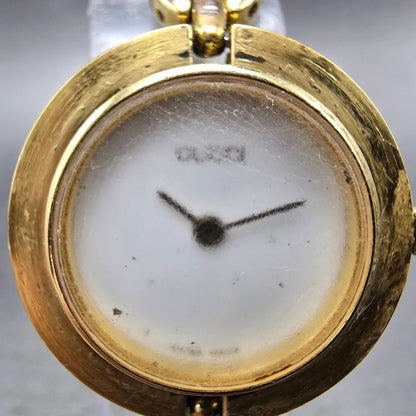 Gucci 11/12.2 Watch Women 26mm White Dial Gold Tone Round New Battery NO Bezel1