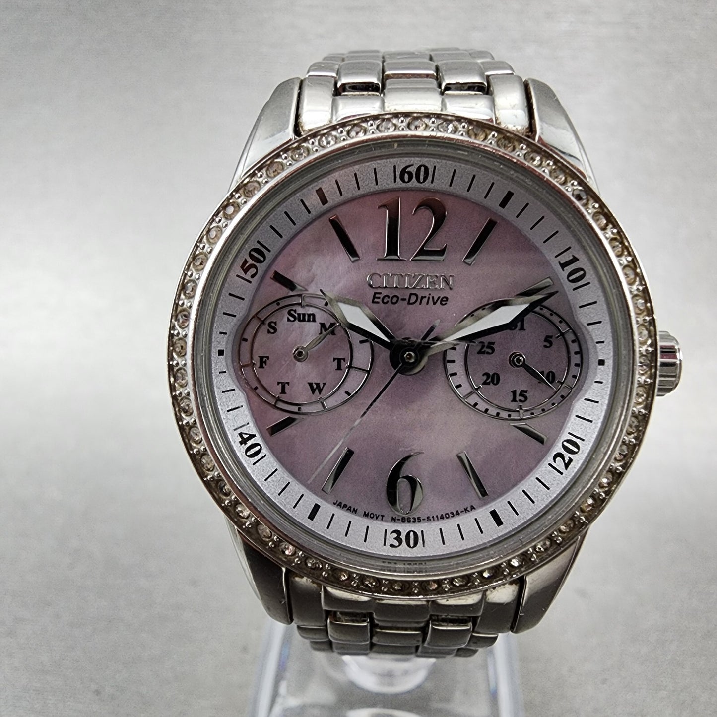 Citizen EcoDrive Silhouette Watch Women 32mm MOP Dial Stainless Daydate Runs1