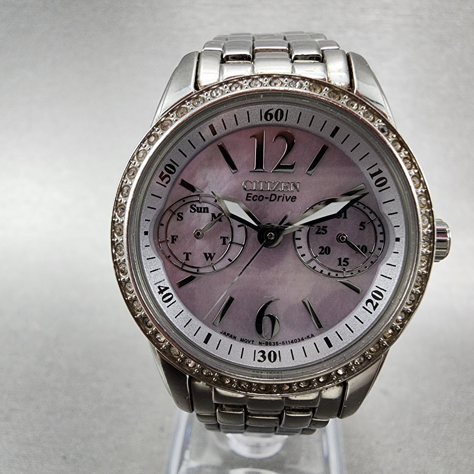 Citizen EcoDrive Silhouette Watch Women 32mm MOP Dial Stainless Daydate Runs1