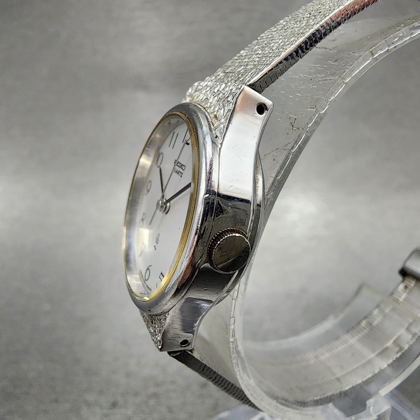 Seiko Watch Women 23mm Silver Dial Silver Tone Round 43010010 New Battery2
