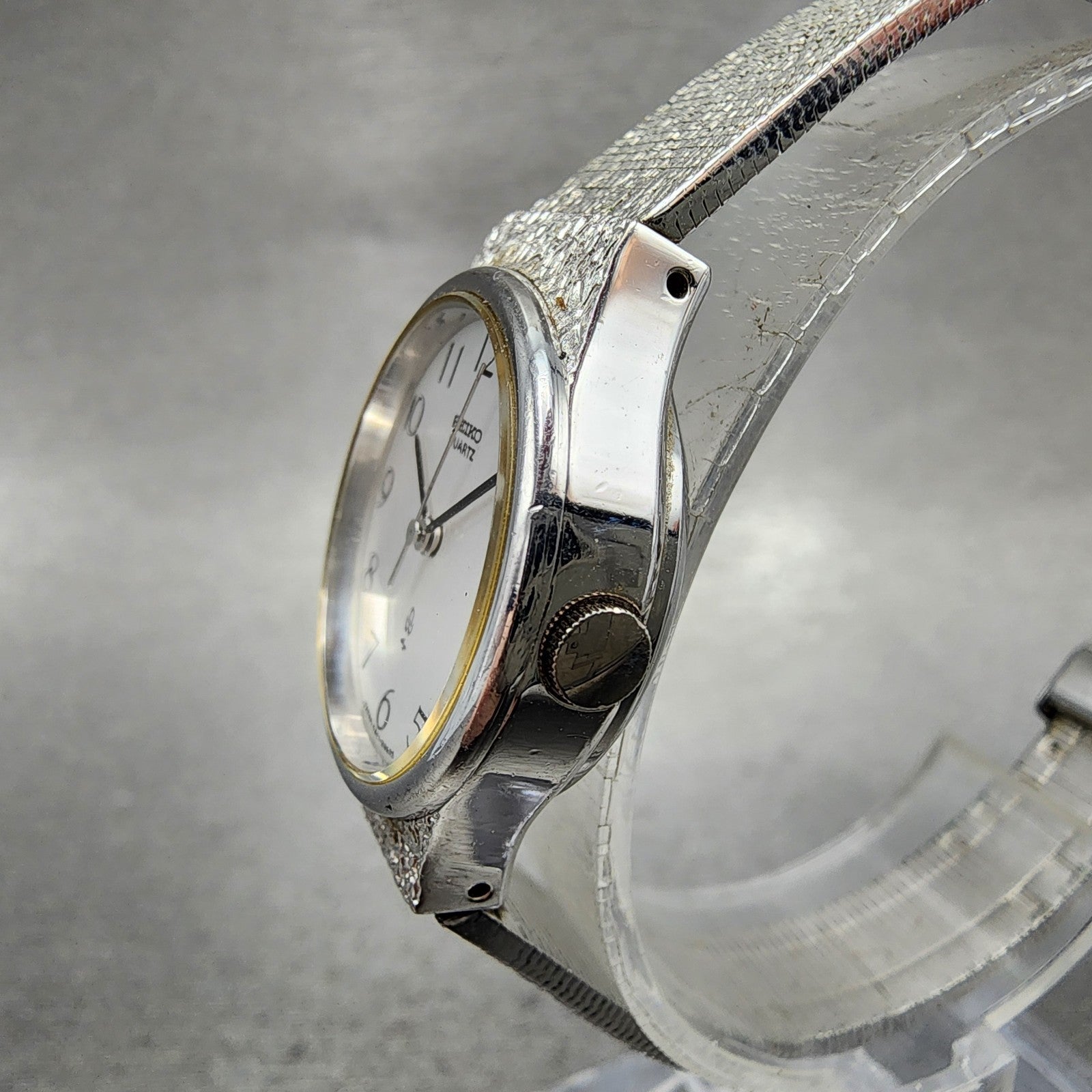 Seiko Watch Women 23mm Silver Dial Silver Tone Round 43010010 New Battery2