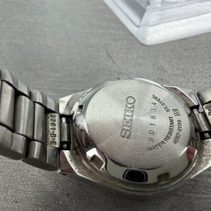 Seiko 5 Automatic Watch Women 24mm Black Dial Silver Tone Daydate 4207-0180 Runs9