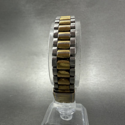Seiko SQ Watch Women 24mm Gold Dial Two Tone Daydate Round 3E23-0A60 New Batt KD7