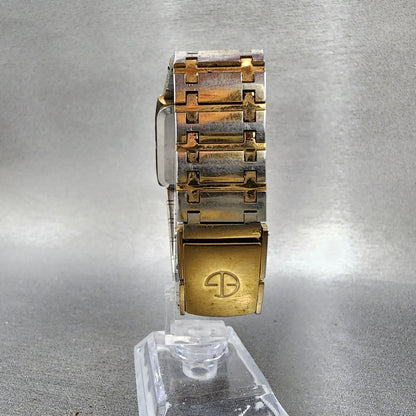 Tissot 125 Tank Watch Men 29mm Gold Dial Gold Tone Rectangle READ!!!!!! New Batt7